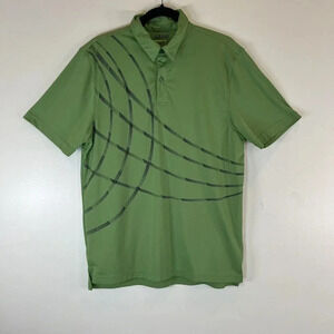 Izod Perform Xtreme Function Golf Cool FX Mens Medium Polo Shirt Lime Green